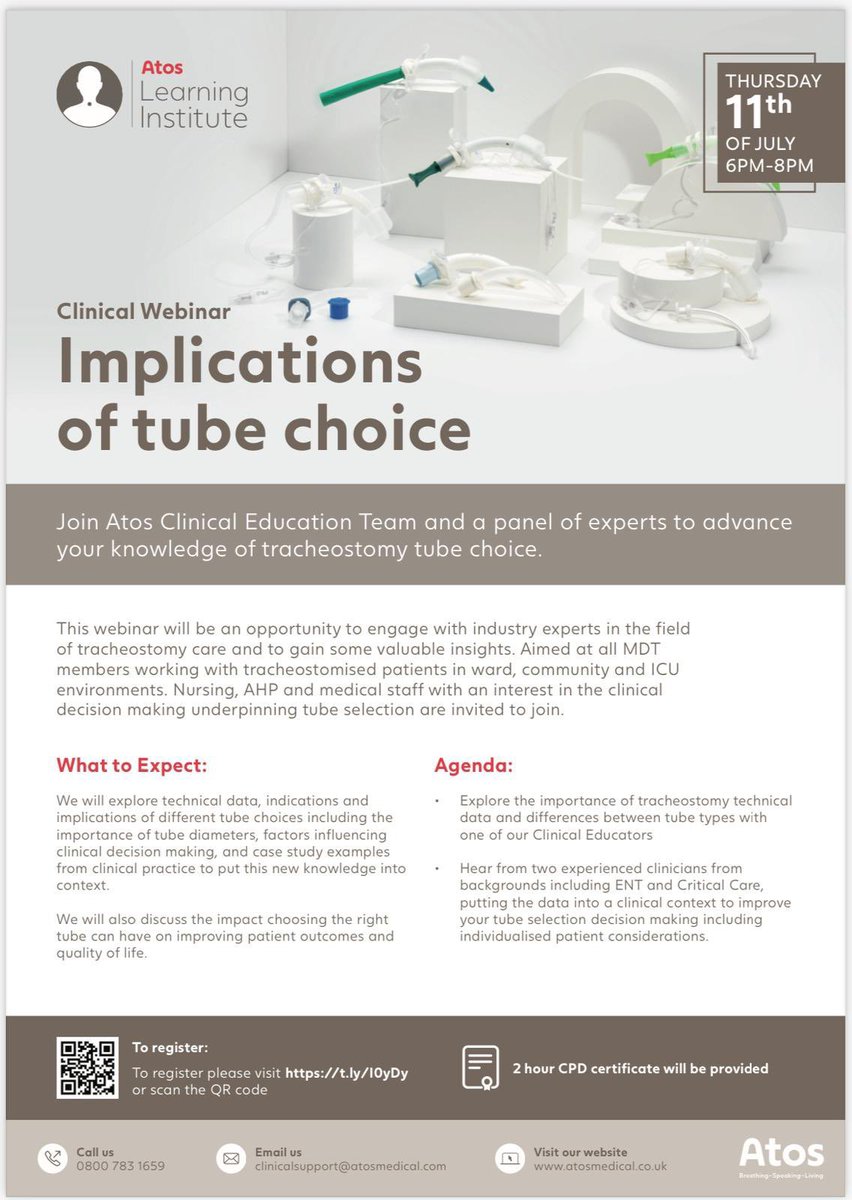 🫁48 HOURS to go! Don’t miss out on what’s looking like a super interesting webinar! Clinical Specialist Physio, Advanced Practitioner SLT &amp; Consultant ENT Surgeon join me for all things tube. Features,tech data, evidence, clinical reasoning:don’t miss out events.teams.microsoft.com/event/5a17529e…