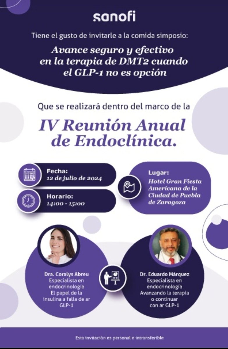 Si estás en el congreso del <a href="/endocrinomex/">Endocrinomex</a>, en Puebla, te esperamos el viernes.