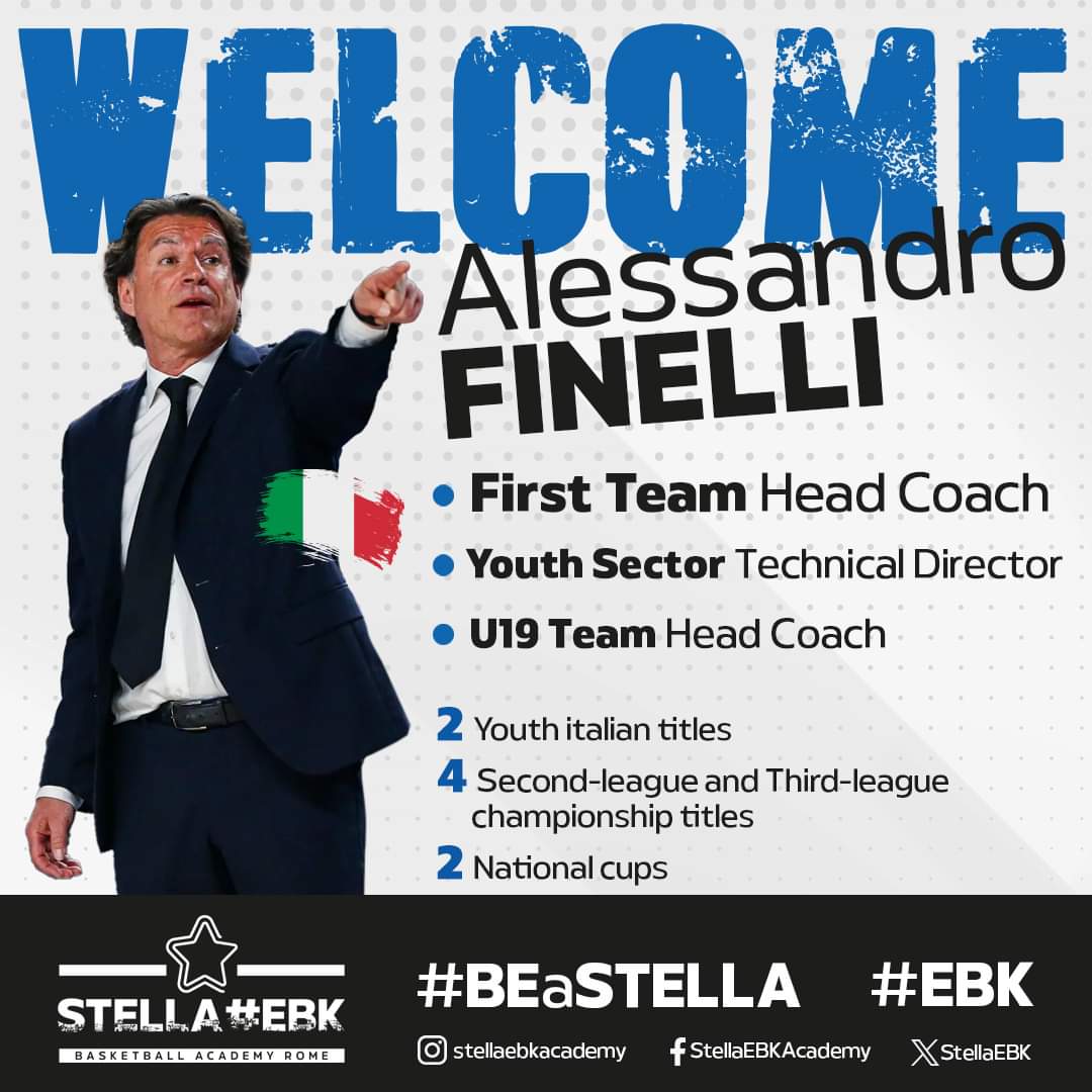 🏀 𝑭𝒊𝒓𝒔𝒕 𝑻𝒆𝒂𝒎 𝑯𝒆𝒂𝒅 𝑪𝒐𝒂𝒄𝒉 
🏀 𝒀𝒐𝒖𝒕𝒉 𝑺𝒆𝒄𝒕𝒐𝒓 𝑻𝒆𝒄𝒉𝒏𝒊𝒄𝒂𝒍 𝑫𝒊𝒓𝒆𝒄𝒕𝒐𝒓
🏀 𝑼𝟏𝟗 𝑻𝒆𝒂𝒎 𝑯𝒆𝒂𝒅 𝑪𝒐𝒂𝒄𝒉

Welcome in Stella#EBK to coach
𝔸𝕝𝕖𝕤𝕤𝕒𝕟𝕕𝕣𝕠 𝔽𝕚𝕟𝕖𝕝𝕝𝕚 ⚪⚫🔵

#BEaSTELLA
#EBK