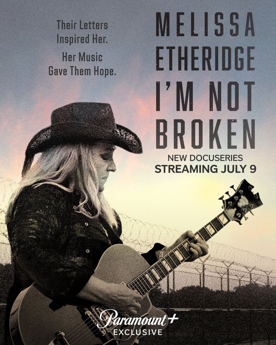 Melissa Etheridge: I'm Not Broken is streaming NOW on @Paramountplus! So excited to finally share this incredible project with the world 🙏 Let me know what you think in the comments ⤵️ #TeamME #ImNotBroken #NowStreaming