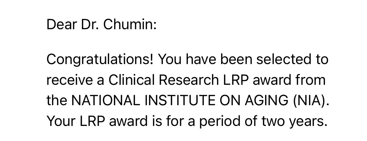 Jenya Chumin (@neurojenya) on Twitter photo Such wonderful news!
Thank you <a href="/NIHAging/">The National Institute on Aging (NIA)</a> and @NIH_LRP 🎉🎉🎉🎉
For those interested in LRP program, be persistent, it took me multiple tries!
A big thanks to <a href="/ajbravo_PhD/">Adrian Bravo</a> for sharing your applications as examples, they were beyond helpful!!!! Such wonderful news!
Thank you <a href="/NIHAging/">The National Institute on Aging (NIA)</a> and @NIH_LRP 🎉🎉🎉🎉
For those interested in LRP program, be persistent, it took me multiple tries!
A big thanks to <a href="/ajbravo_PhD/">Adrian Bravo</a> for sharing your applications as examples, they were beyond helpful!!!!