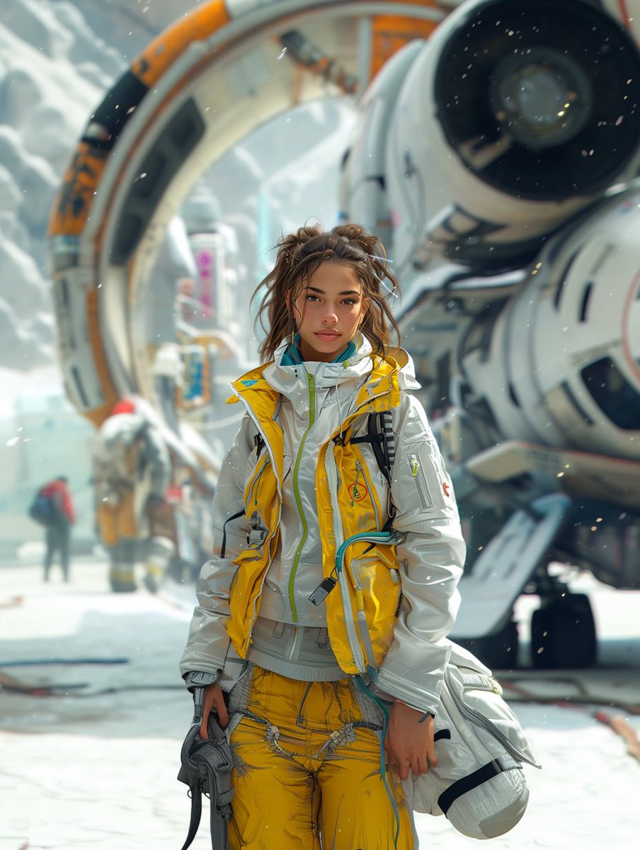 socworkpodcast's tweet photo. Today's #SocialWorkAiArt theme is social workers doing home visits. I envisioned #SWFutures where social workers are traveling across galaxies. The future looks cold, huh? #SWTech @igraywill @JimmySW @alicitadelfina @lauranissen https://t.co/ySdRFrXd31