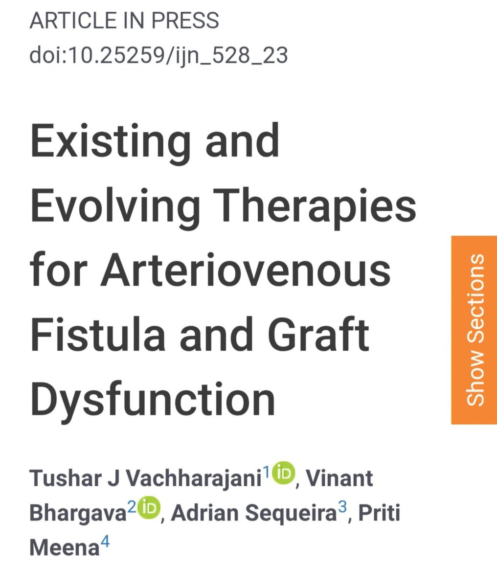 Vinant bhargava (@vinbhargava) on Twitter photo "Thrilled to share our new article in @IndianJNephrol focusing on therapies for AV Fistula and Graft Dysfunction! 📚
IT explores cutting-edge advancements in field #interventional Nephrology
indianjnephrol.org/existing-and-e…
<a href="/tvachh/">Tushar V (तुषार)</a> <a href="/BeheraVineet/">Vineet Behera</a> <a href="/InformNephro/">INForm Nephro</a> <a href="/isn_india/">Indian Society of Nephrology</a> <a href="/ASDINNews/">ASDIN</a> "Thrilled to share our new article in @IndianJNephrol focusing on therapies for AV Fistula and Graft Dysfunction! 📚
IT explores cutting-edge advancements in field #interventional Nephrology
indianjnephrol.org/existing-and-e…
<a href="/tvachh/">Tushar V (तुषार)</a> <a href="/BeheraVineet/">Vineet Behera</a> <a href="/InformNephro/">INForm Nephro</a> <a href="/isn_india/">Indian Society of Nephrology</a> <a href="/ASDINNews/">ASDIN</a>