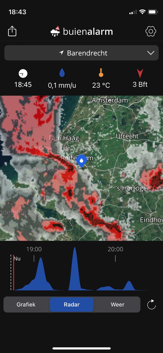 Het gaat hier zo los. #Barendrecht #onweer