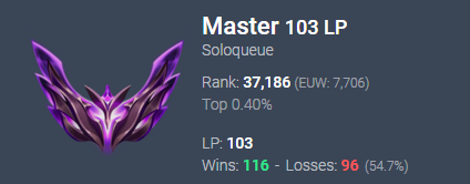 L'ultima volta che ero a 100 lp il master valeva qualcosa, il fatto che ci sia tornato 4funnando vuol solo dire che #LeagueEasyGame