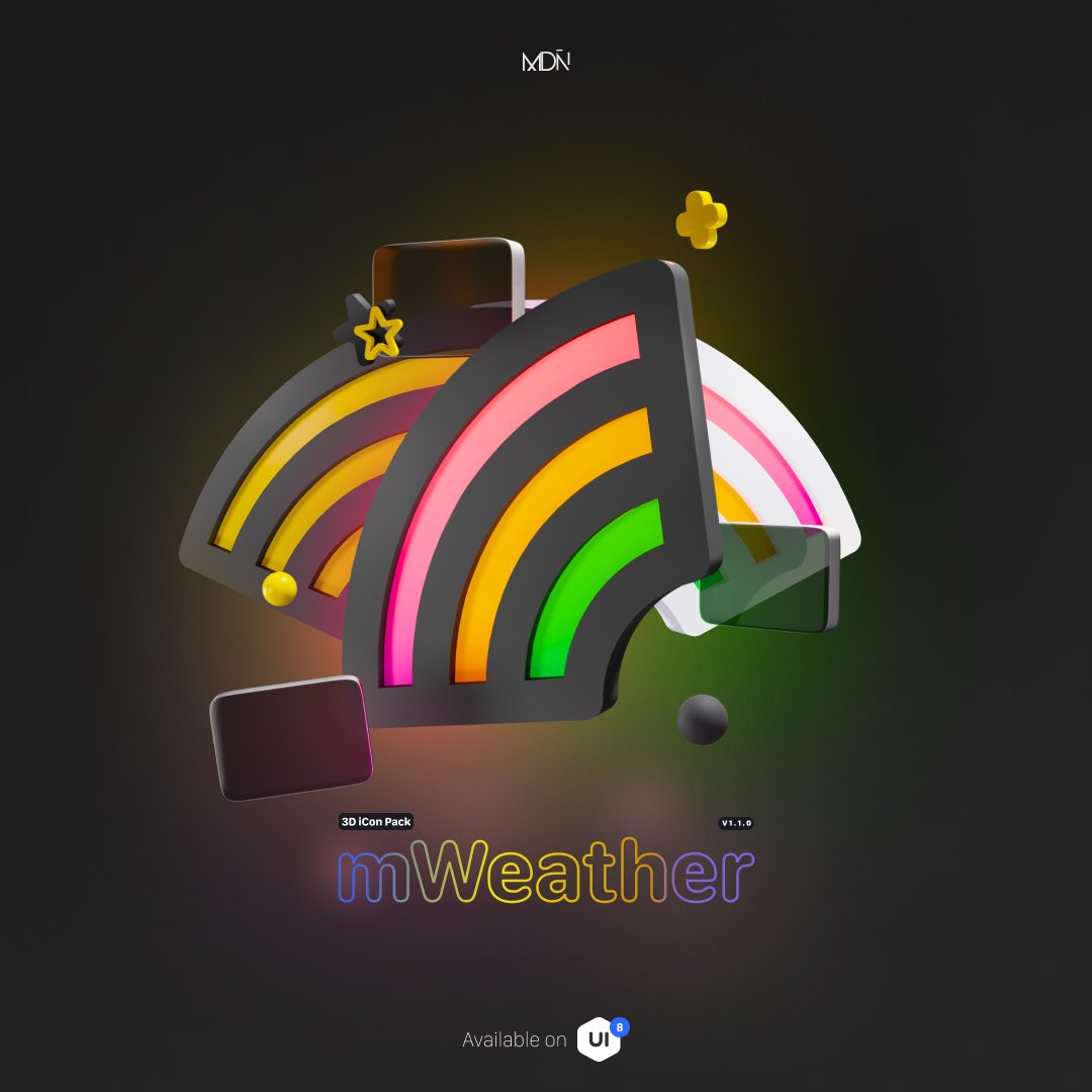 Mahdimdn's tweet photo. Excited to announce the release of the mWeather 3D Icon Pack! ๐๐ค๏ธ Get your hands on these high-quality 3D icons for your weather app. Available on UI8 now! #MDN #mWeather #IconPack #3DIcons #UIUX #Design https://t.co/Jio5LCOISZ