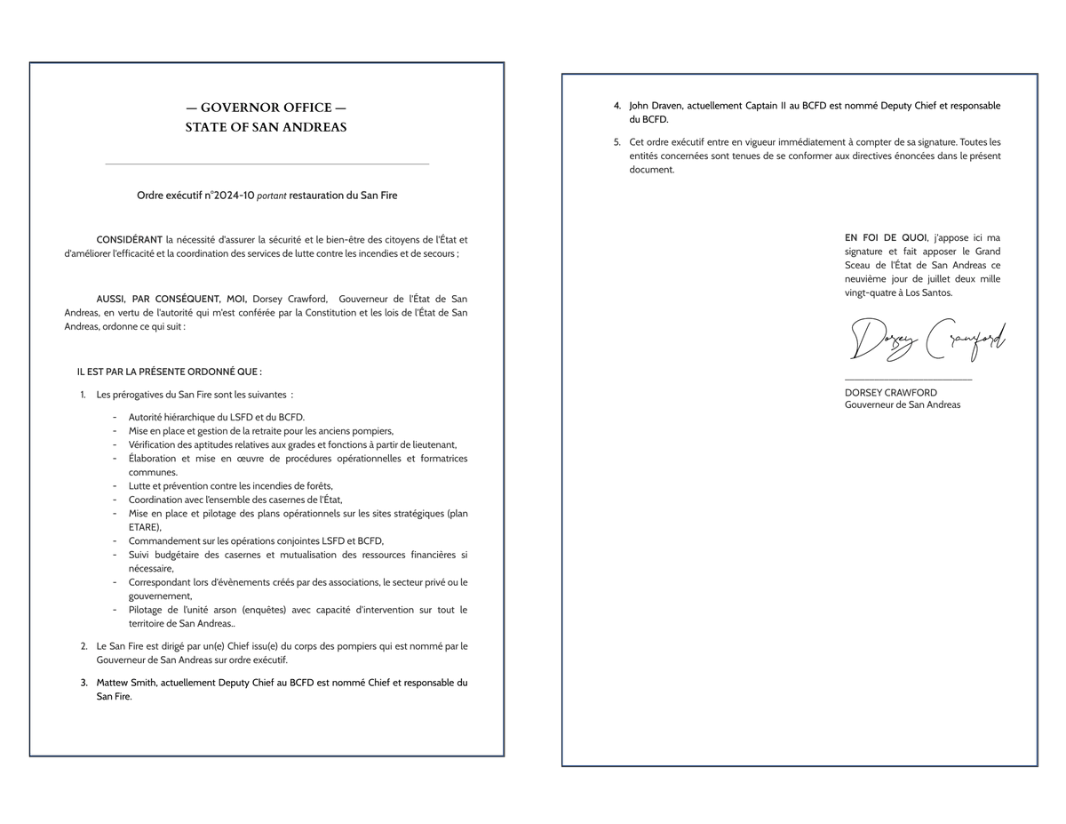 GouvernementSA's tweet photo. Parce que sa fermeture le 4 juillet dernier était une erreur, car il est nécessaire d'améliorer son efficacité, sa coordination et sa capacité d'intervention.

Je proclame la restauration du San Fire, conformément au programme du PPSA.  

Le San Fire a désormais un avenir. https://t.co/gHpH8CHlyj