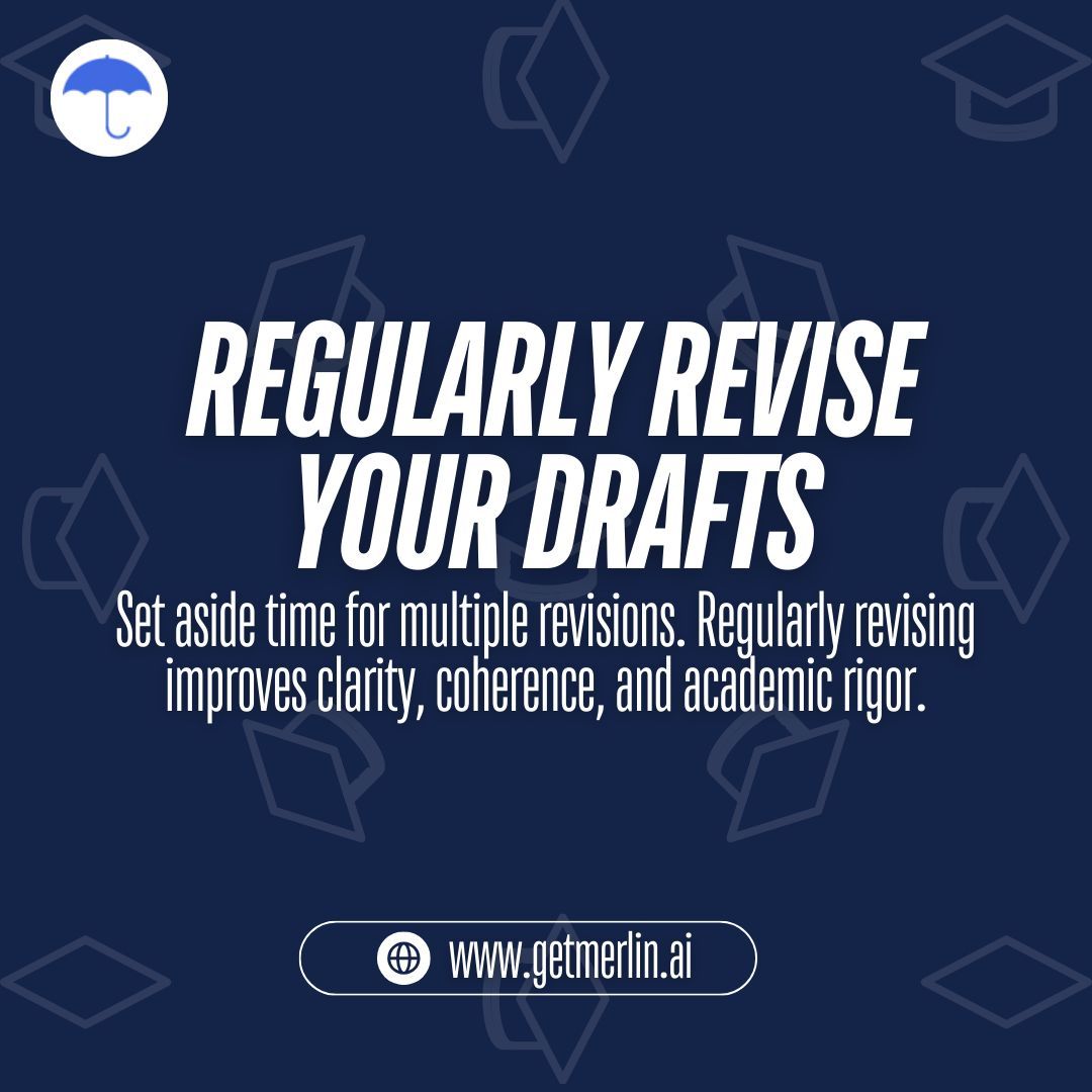 getmerlinai's tweet photo. ✏️🔄 Regularly revising your drafts is crucial for enhancing the clarity, coherence, and academic rigor of your paper. 📚✨

#RegularRevisions #AcademicWriting #DraftImprovement #WritingClarity #CoherentWriting #AcademicRigor #EditingProcess #WritingExcellence #ResearchQuality https://t.co/dXA4LCGDr6