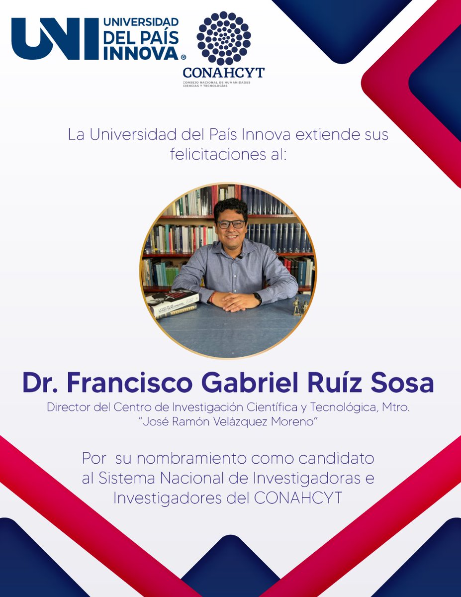 uninnovamx's tweet photo. La Universidad del País Innova felicita al Dr. Francisco Gabriel Ruiz Sosa y al Dr. Esvan de Jesús Pérez Pérez. 

https://t.co/oCoY4xEIDw https://t.co/mSxbXLHPcd