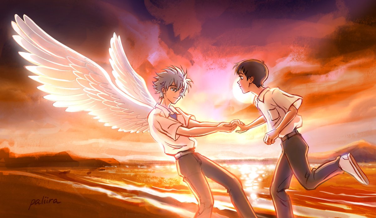 paliira's tweet photo. these two will forever be my open wound 💔 
#kawoshin #kawoshinfanart #kaworunagisa #shinjiikari #kaworu #shinji #カヲシン https://t.co/O0HoYdvuVq