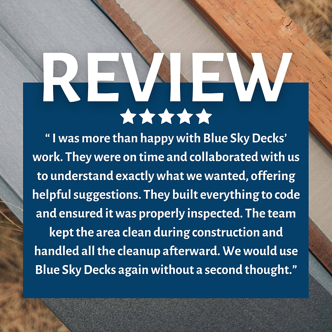 BlueSkyDecks's tweet image. Your feedback fuels us to keep pushing and delivering excellence! 💙

Set up your discovery call today and see how we can help you!

🌐 BlueSkyDecks.com
📲 (208) 714-0780
.
.
.
#BlueSkyDecks #CustomDecking #CDA #QualityDecking