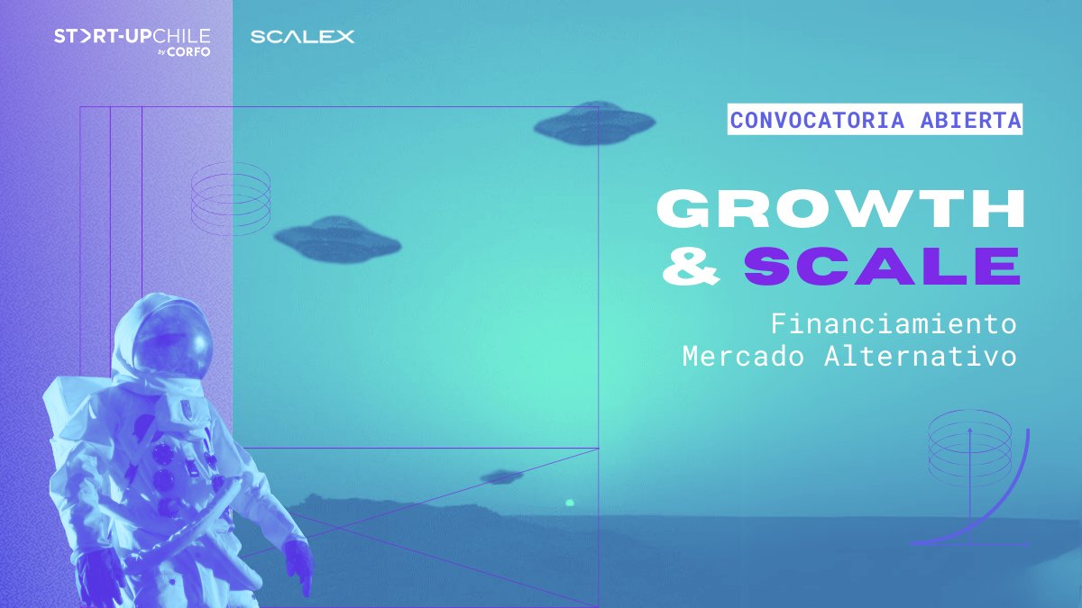 Ya puedes postular a Growth &amp; Scale 🚀, nuestro instrumento de financiamiento para startups o scaleups que buscan entrar a ScaleX 💰. Requisitos y postulaciones en startupchile.org