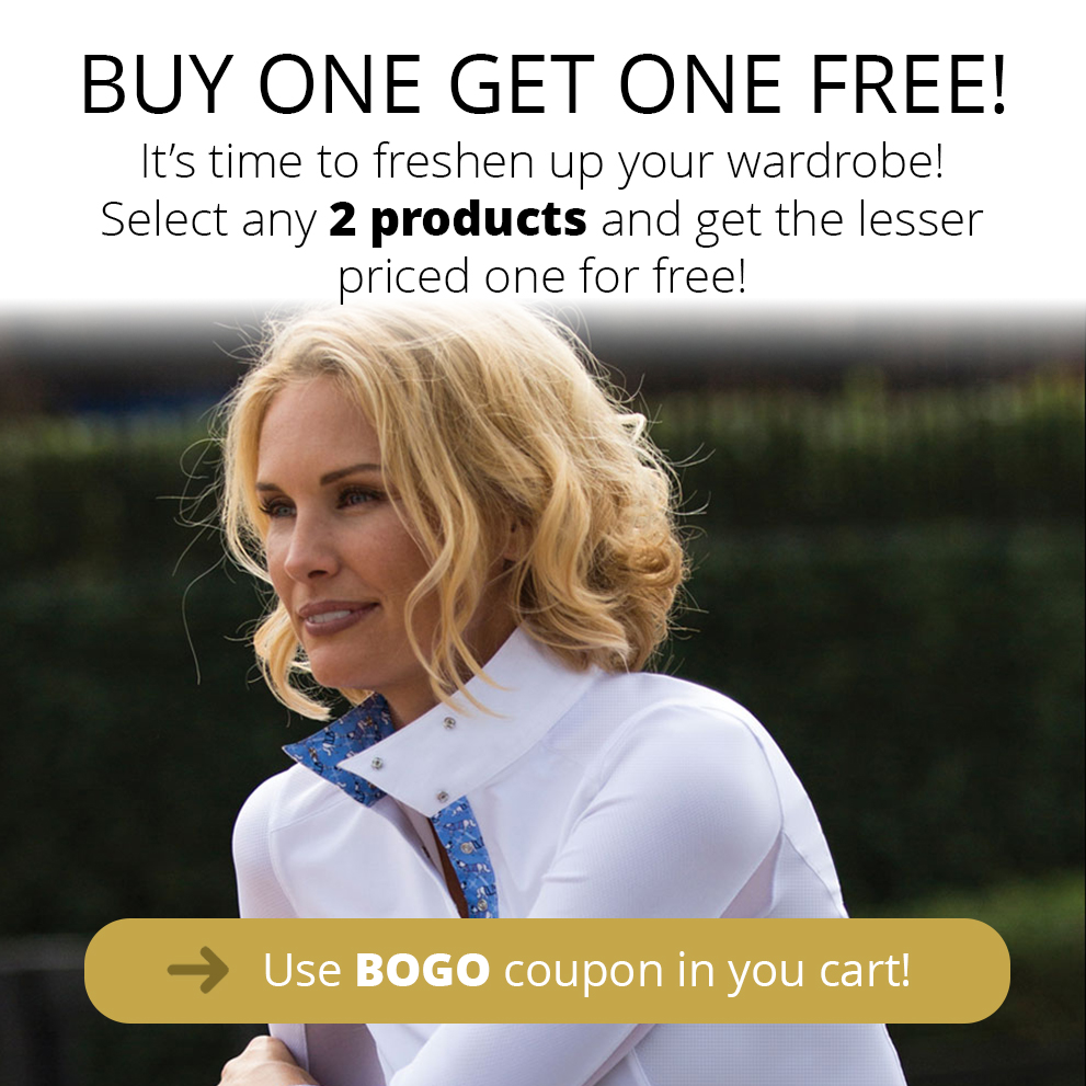 Go to tredstep.com, buy one, get one free. That's it! Use BOGO coupon at checkout! #ilovetredstep #equestrian #equestrainlife #shirts #jackets #coats #apparel #breeches #tights #leggings