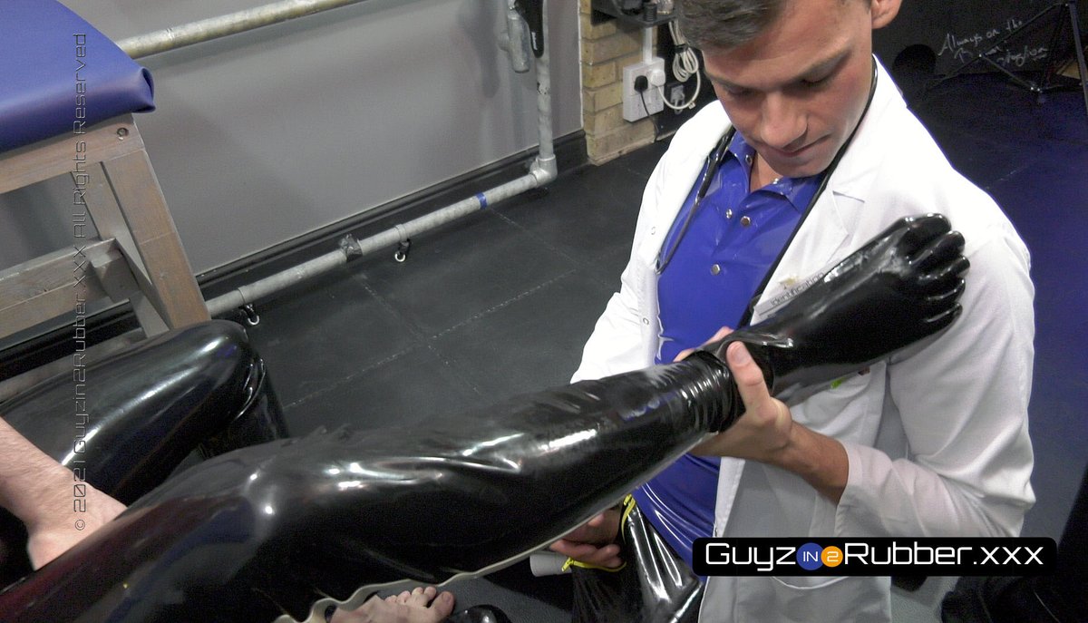 Well of course there was rubber under the riding boot!
Dr James Bennett continues his close examination.
<a href="/IamJamesBennett/">I am James Bennett XxX</a> with <a href="/ItsRobWilde/">Rob Wilde</a> featured in Guyzin2rubber.xxx Rubber doc gets his way again.

#Guyzin2rubber #gayfetish #gayrubber #gayboots #rubbermen #rubberboots