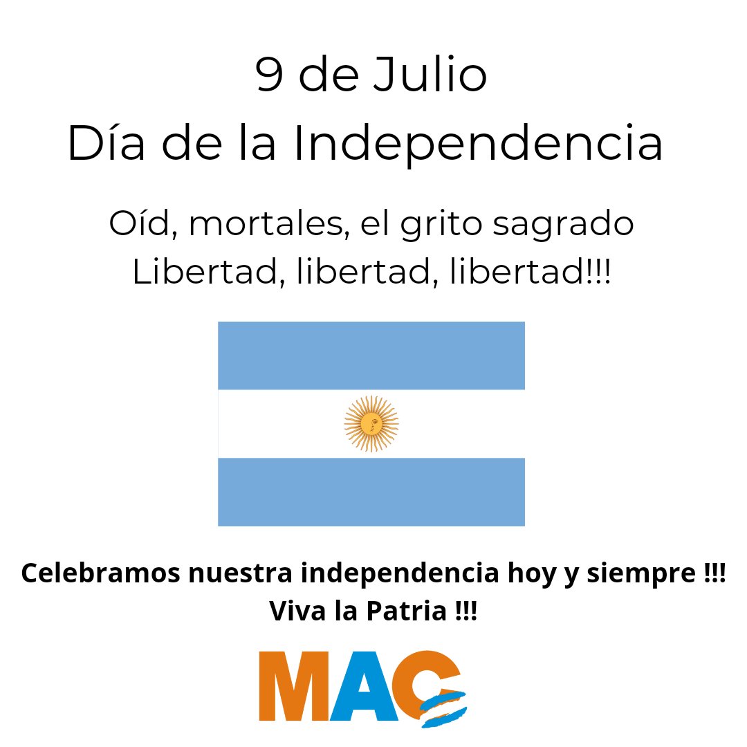 #9deJulio 
#DiaDeLaPatria #DiaDeLaIndependencia
 Celebramos nuestra independencia hoy y siempre !!! 
Viva la Patria !!!