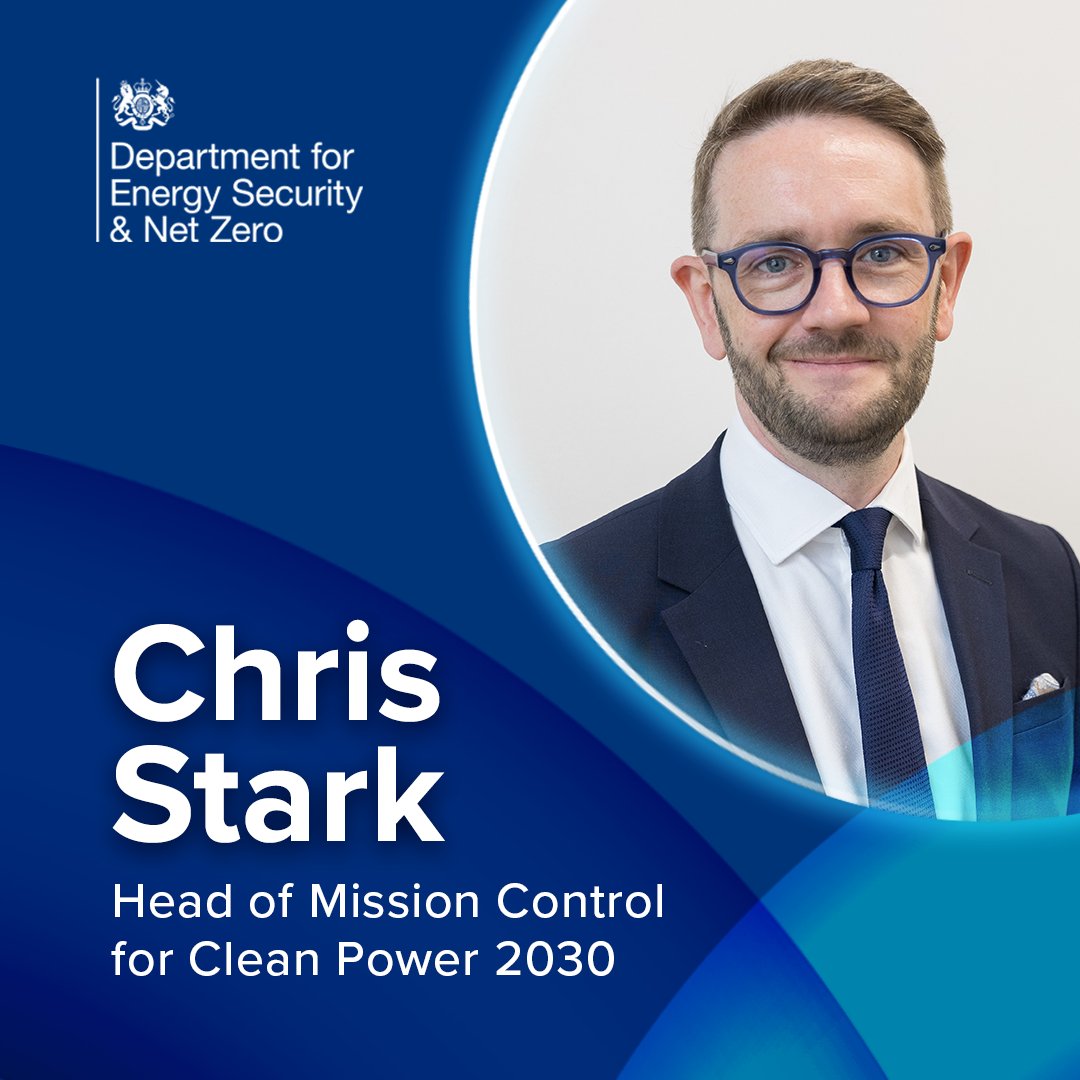 Department for Energy Security and Net Zero (@energygovuk) on Twitter photo 📣 Climate and energy expert <a href="/StarkClimate/">Chris Stark</a> has been appointed head of our new clean power Mission Control
Tasked with turbocharging the shift from volatile fossil fuel markets to home-grown clean power by 2030
More: gov.uk/government/new… 📣 Climate and energy expert <a href="/StarkClimate/">Chris Stark</a> has been appointed head of our new clean power Mission Control
Tasked with turbocharging the shift from volatile fossil fuel markets to home-grown clean power by 2030
More: gov.uk/government/new…