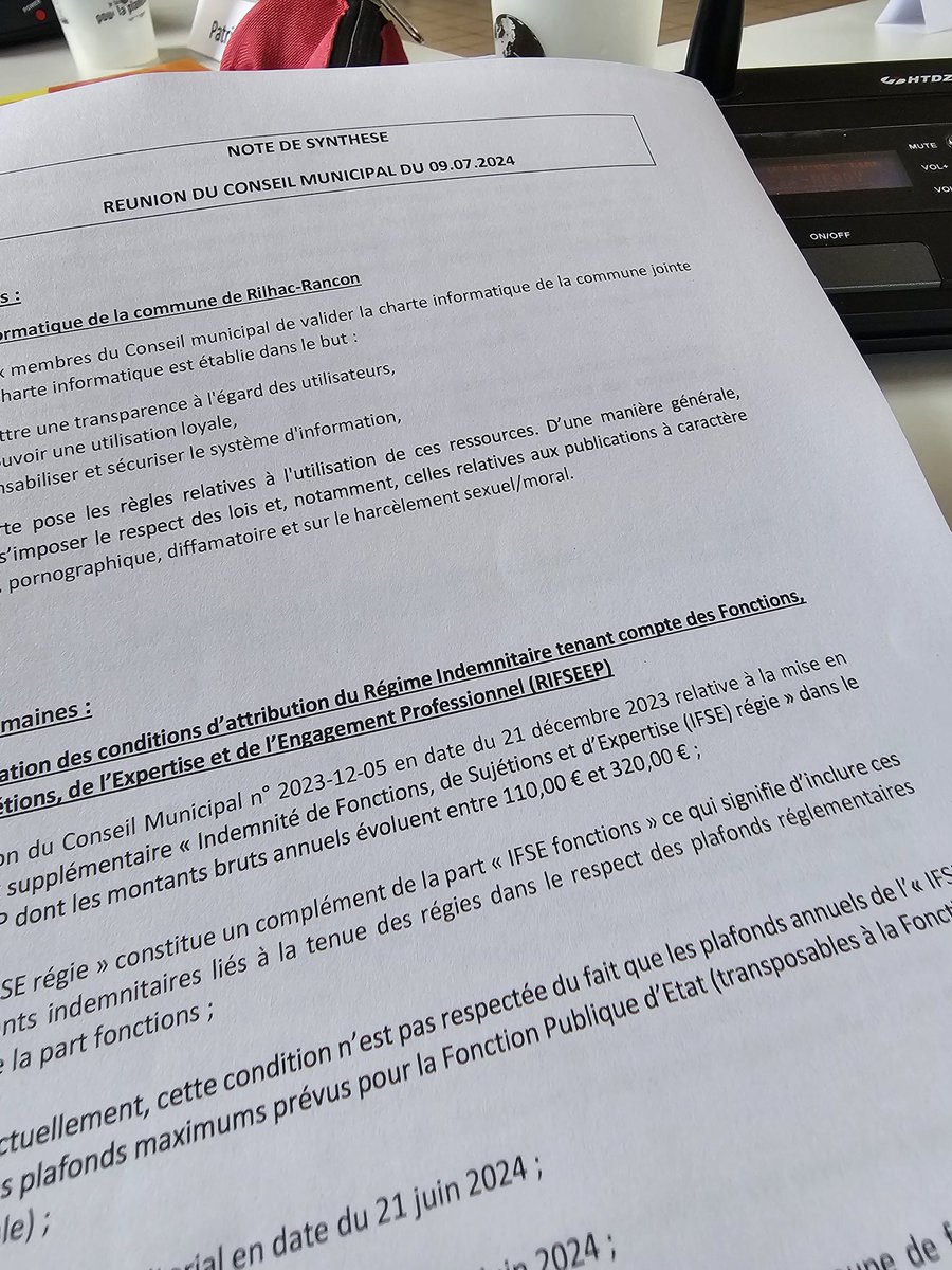 En place pour le dernier #CM avant #Ete 
#délibération 
#Rilhac #Rancon