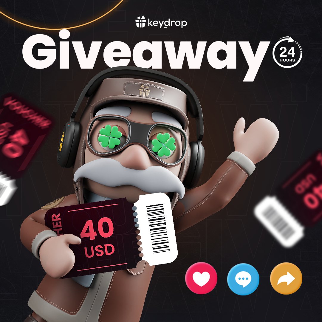 Win $40 VOUCHER in JUST 3 clicks! 🏆

👊 Just leave ❤️ under the post!
🤝 Follow us!
🔁 Retweet!

⏰ Wait 24 hours! 

#giveaways #chance #cs2 #steam #case #giveaway #csgoskins #gaming #gamer #esport #keydrop #keydropcom