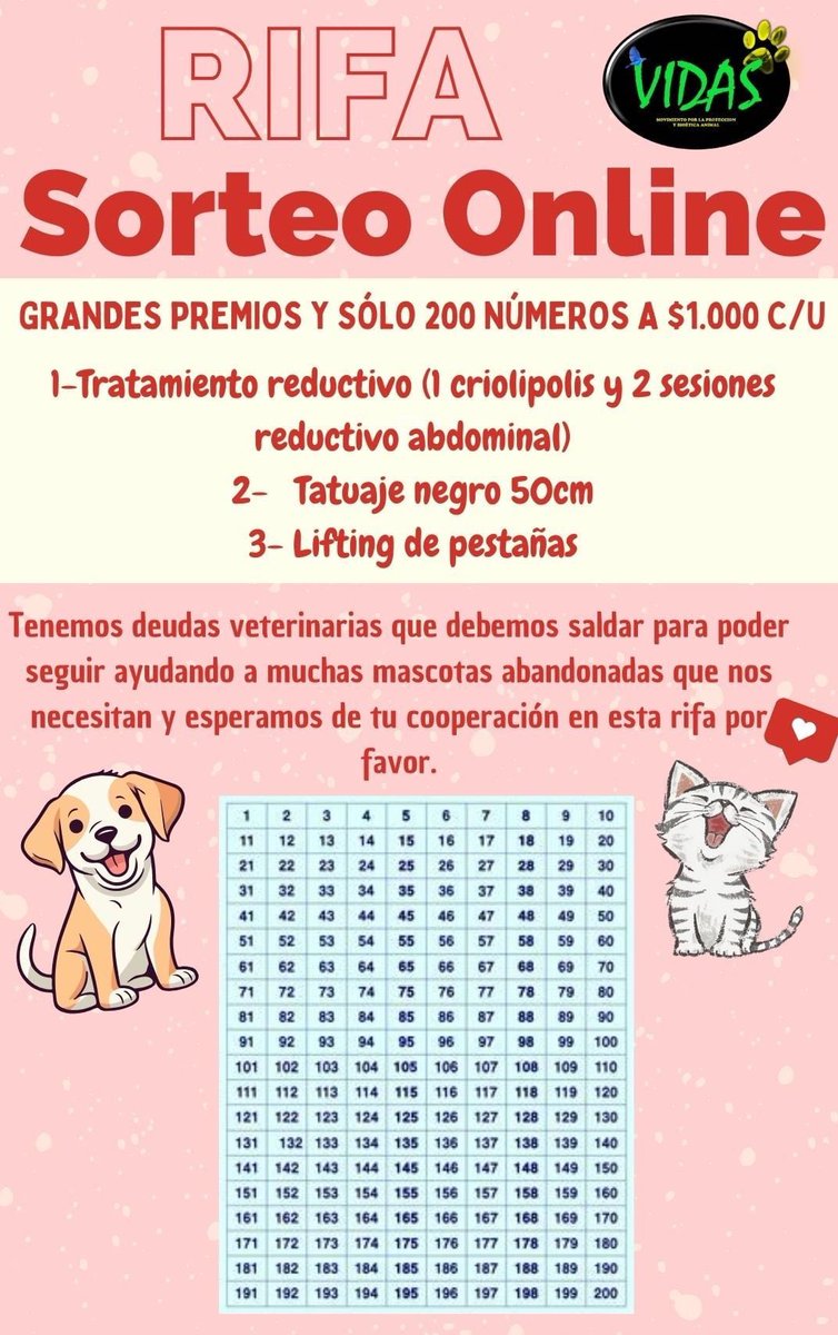 danniitahh's tweet photo. Me quedan pocos números a la venta por una buena causa de agrupación animalista 😁 … quien me coopera comprando algún número? #ValdiviaCl https://t.co/QADJ8eDdvZ
