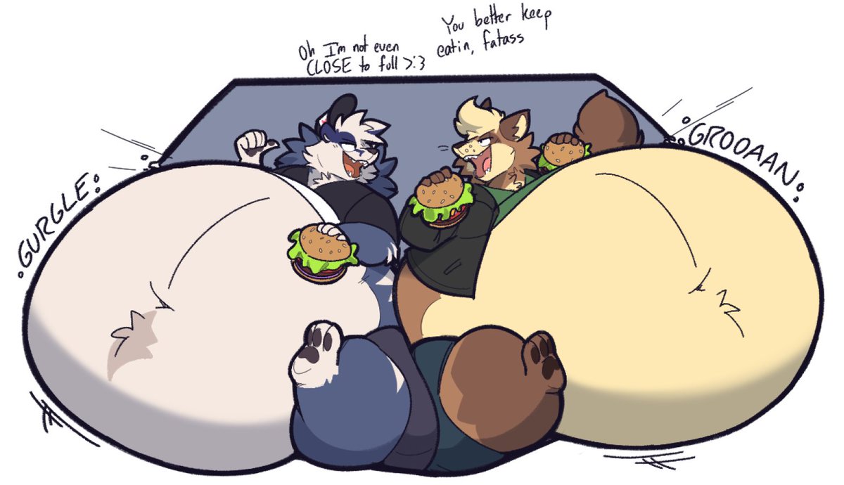 OrVideUhOh's tweet photo. Most rooms can't handle it when these two have an eating contest :)

For @RonanRaccoon https://t.co/cNGINgs8f9