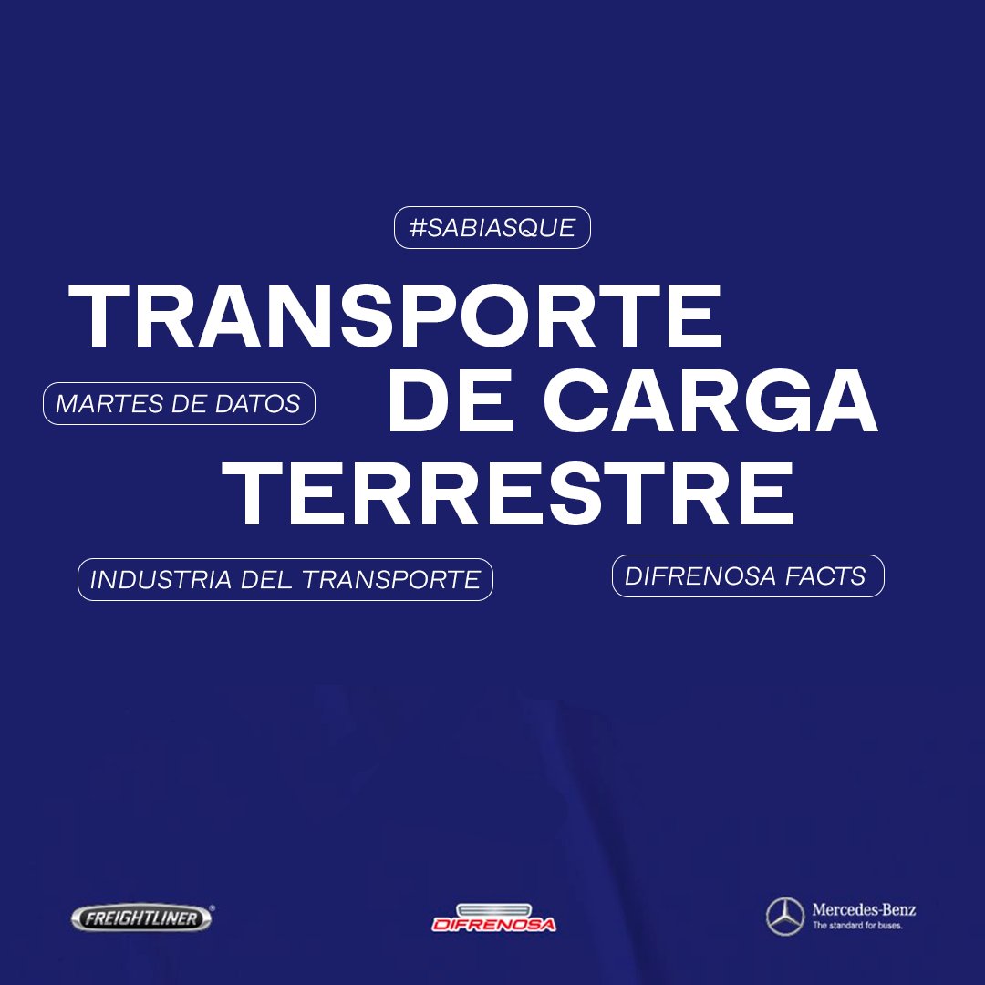 DIFRENOSA's tweet image. En México, el transporte de carga terrestre representa el 81% de la carga movilizada, y traslada el 56% del total de toneladas del país.

#TuesdayFact #SabíasQue #MartesDeDatos #DifrenosaFacts #TransporteDeCarga #CargaMéxico #Difrenosa #Freightliner #Mbenzbuses