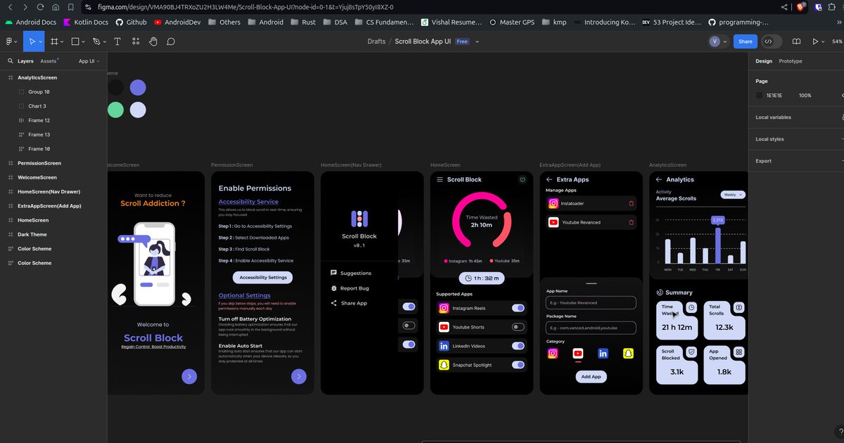 vishal2376's tweet photo. ScrollBlock App Progress (Day 36)

- working on bar charts
- crossed 150⭐ on Github
(thank you everyone 🤗)

Source Code https://t.co/6a8AU5Iepd

#buildinpublic #kotlin #androiddev #buildinginpublic #developers #opensource #Github #scrollblock #JetpackCompose #100DaysOfCode https://t.co/4KwpVjMP2q