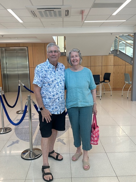 DJOAlumni's tweet photo. Welcome back, Class of 63 alums Steve Habeger and Chrys Hoyer Curry, for a school tour and a walk down memory lane! https://t.co/ZhqHfT88cF