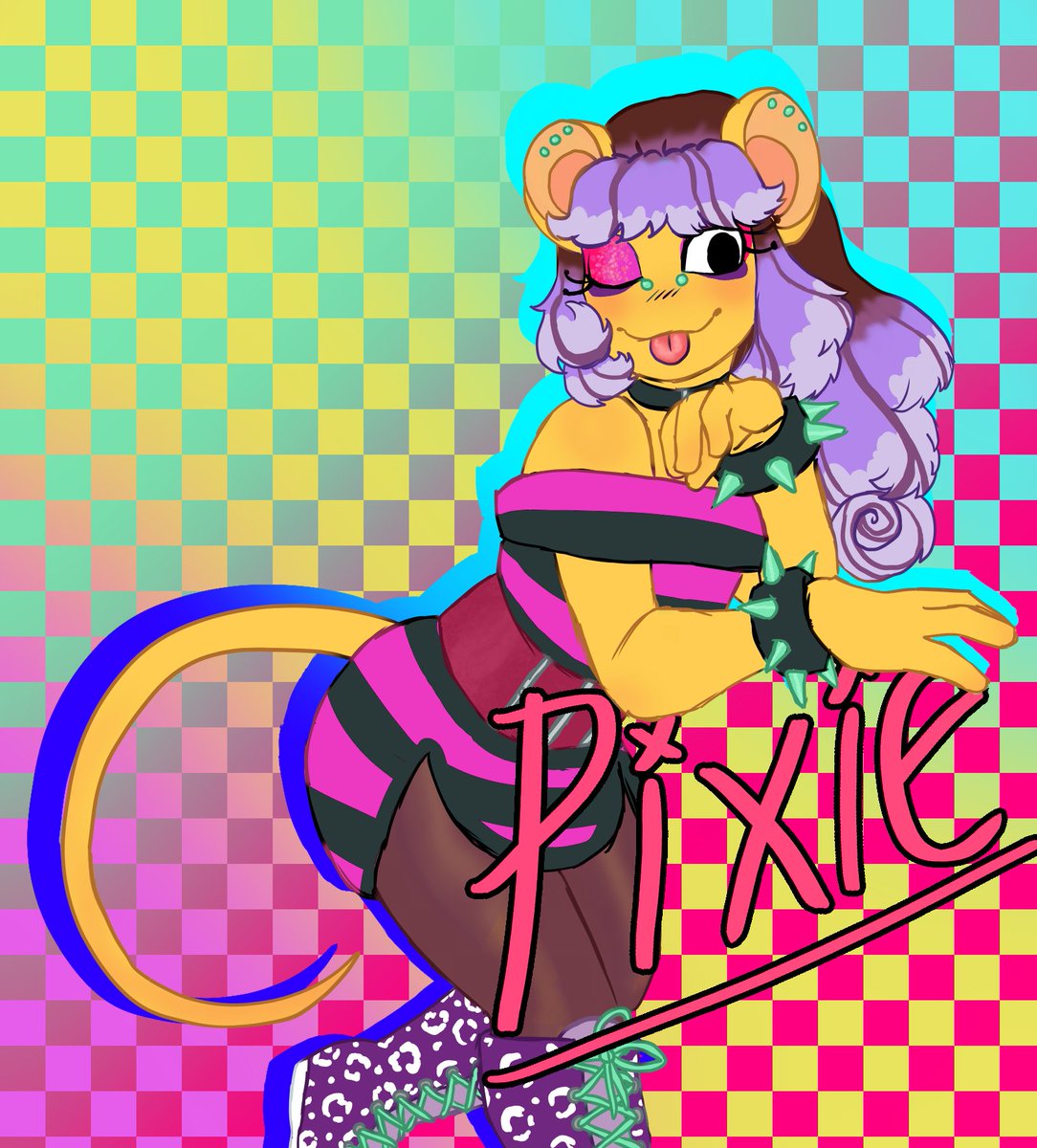 Nana_RedClover's tweet photo. Pixie darling yall! I made her hair based off the flower of an eggplant, (they're designs were mostly made by @LiliDivine_arts )
#welcomehome
#welcomehomeau
#welcomehomeoc
#pixiedarling
#hyperpoppunk
#hyperpoppunkau https://t.co/yxQ8AfYLo4