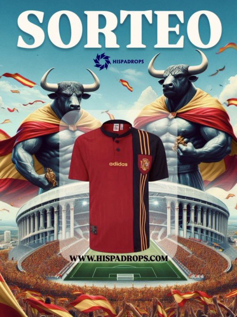 Tagelca's tweet photo. 🔴🟡🔴 SORTEO ESPAÑA 🔴🟡🔴

Tremenda colaboración con los amigos de Hispadrops para llevarte la camiseta de España totalmente gratis.

📌 Para participar:
- Sigue a @Hispadrops y @Tagelca 
- ⁠RT
- ⁠Comenta mencionando un amigo (cuántas más veces, más oportunidades de ganar)

⚜️ Recuerda que puedes conseguir esta y muchos otros 
modelos Retro en la tienda online
⬇️⬇️
https://t.co/qv6MZKd9X5

🍀 Mucha suerte!!