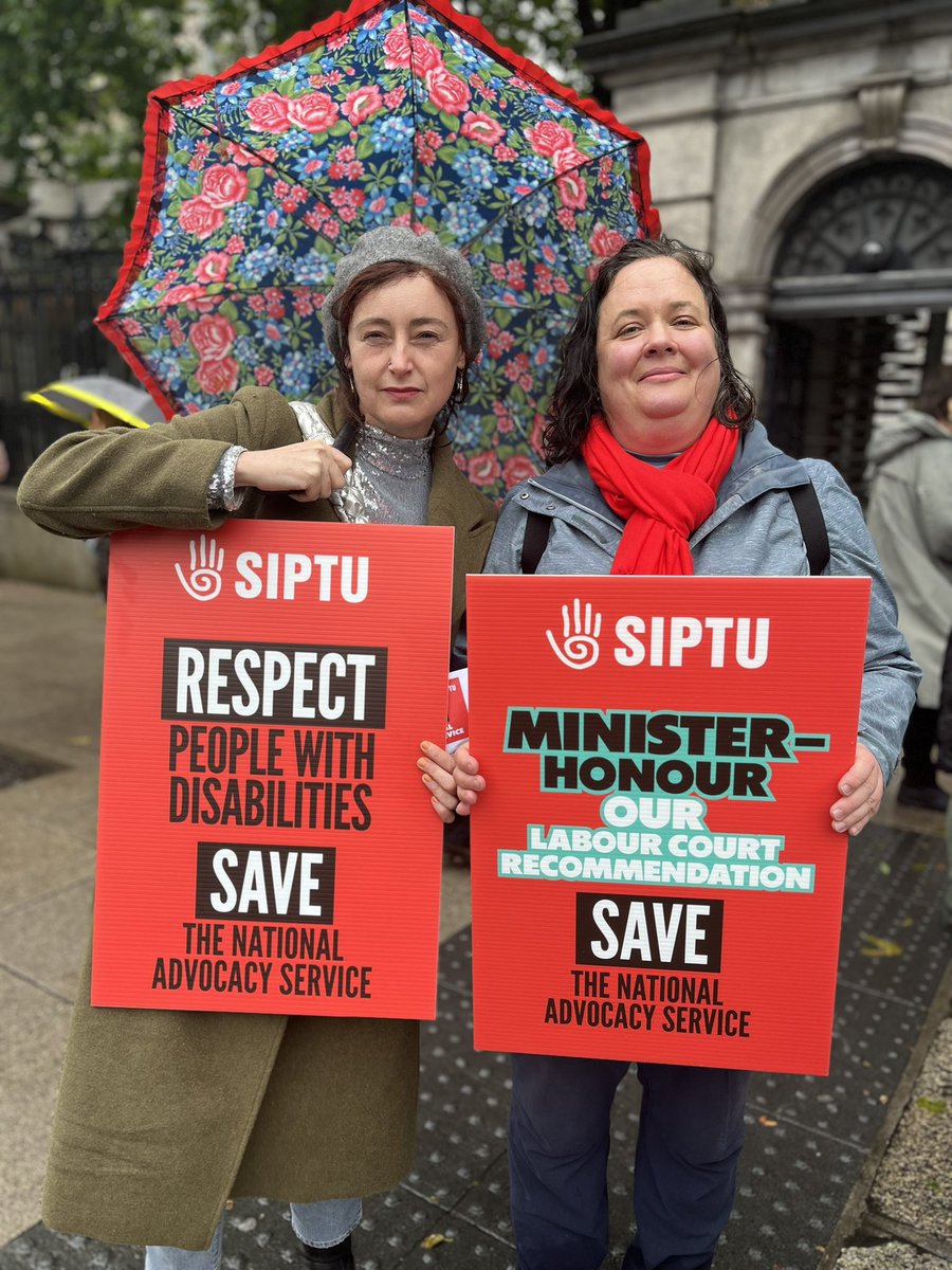 SIPTU's tweet photo. The last thing our members in the National Advocacy Service want to do is go on strike but they have no choice

Strong showing of support from public reps outside the Dail today. 

Now we need Government action to SAVE THE NATIONAL ADVOCACY SERVICE! #ValuingCommunity https://t.co/AzV9SBr3iS