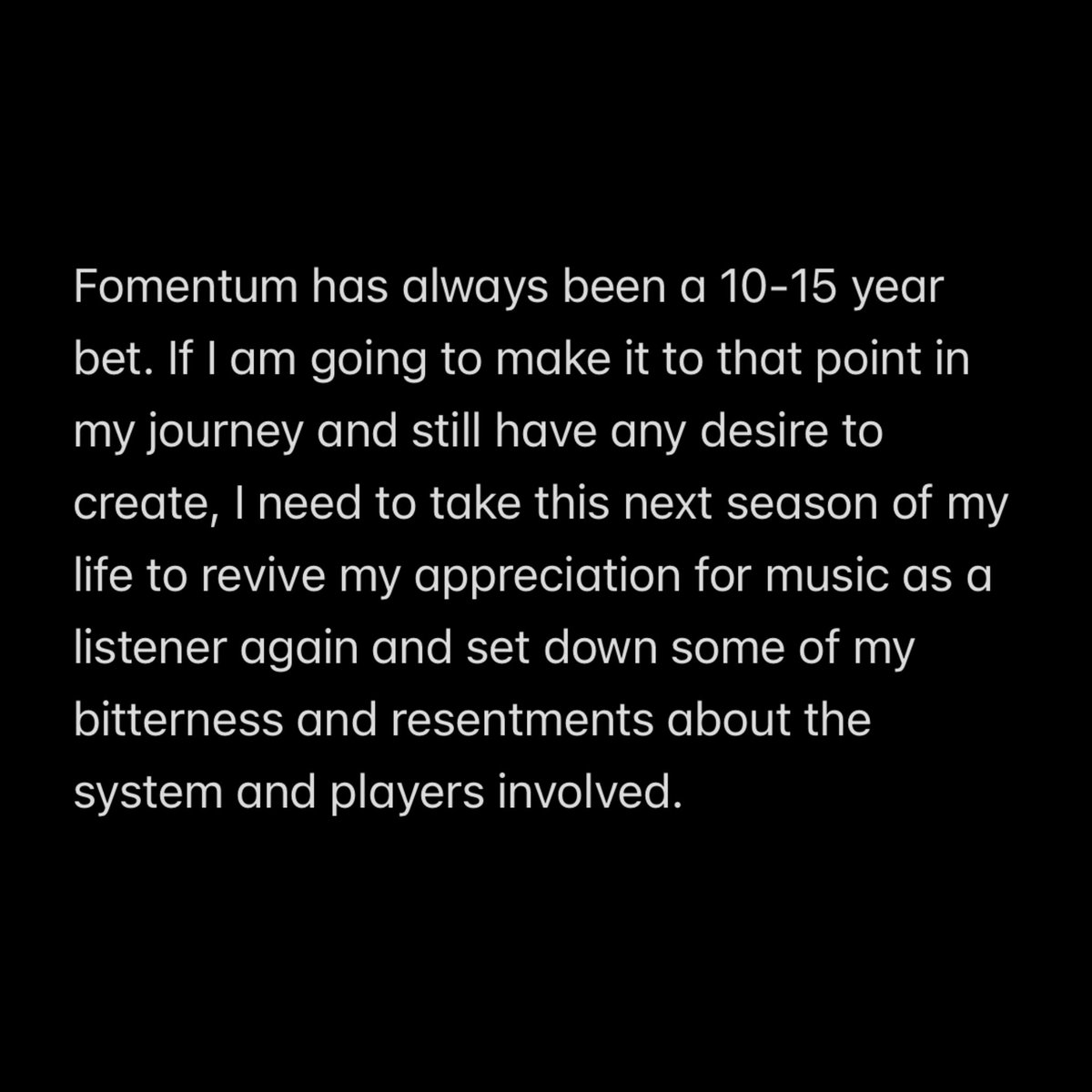 FomentumMusic's tweet photo. So long for now. You will hear from me again. https://t.co/3MbbQJ3JWE