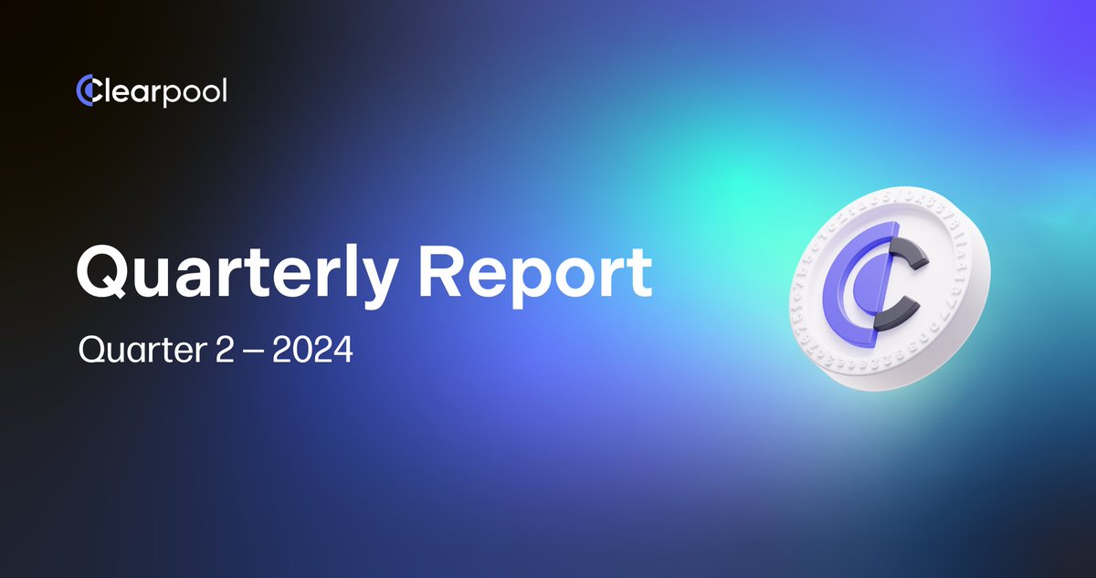 ClearpoolFin's tweet photo. 📃 Clearpool's Q2 2024 report is here, which highlights the protocol's growth across key metrics and milestone achievements over the past quarter.

Key Takeaways:
🔵 Clearpool launched on @base  
🔵 Total Loans Originated (TLO) surpassed $550 million as Prime Brokerages entered 
🔵 Clearpool launches a yield vault for USDX on @FlareNetworks, with TVL reaching $13 million
🔵 Clearpool Prime expanded to @avax, with TLO surpassing $50 million
🔵 $CPOOL holders number saw continued growth, +18% QoQ

Dive🏊‍♂️ into the full report here:
https://t.co/2sPOlH5Vk7