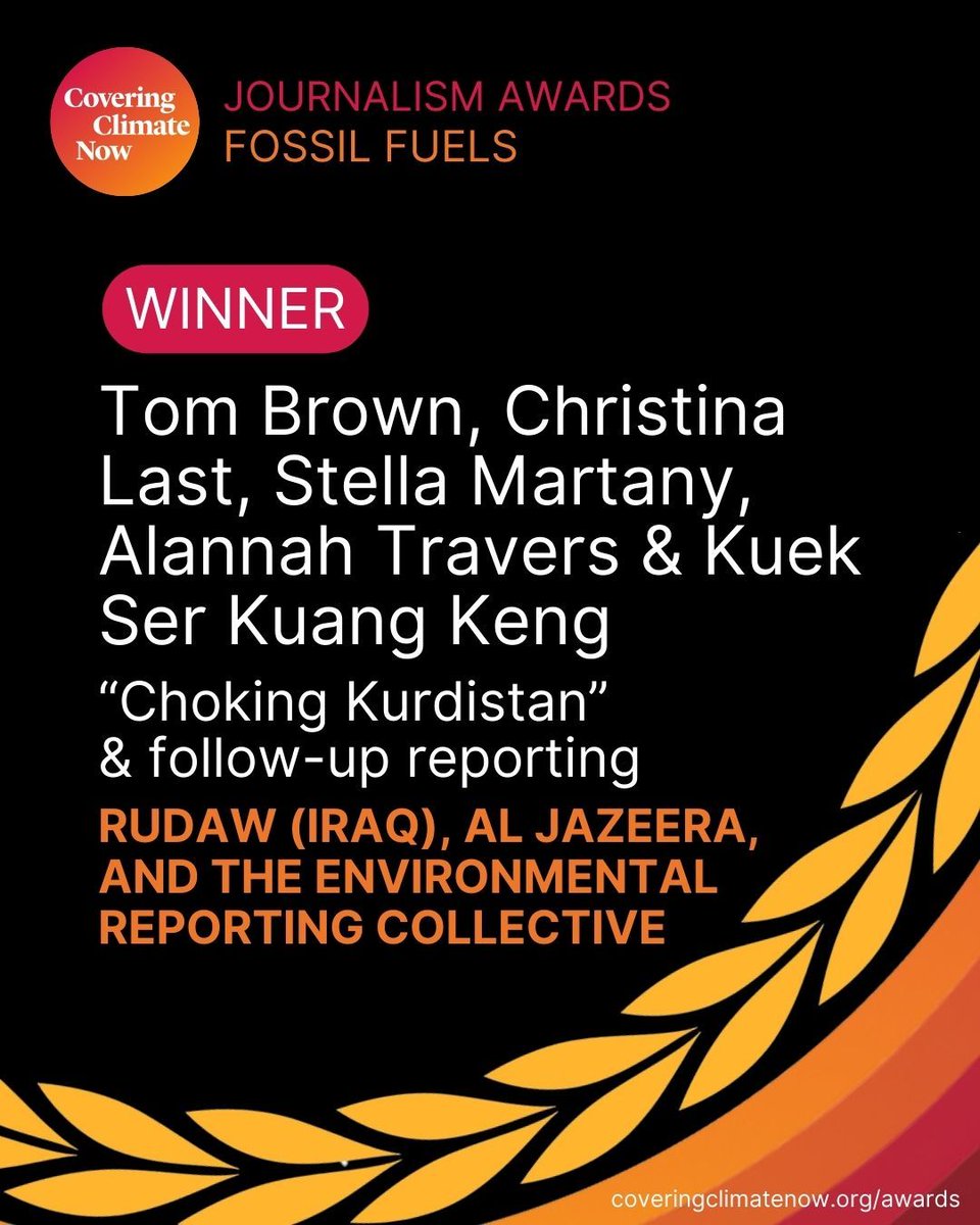 Covering Climate Now (@coveringclimate) on Twitter photo <a href="/Tahtone/">Tristan Ahtone</a> <a href="/grist/">grist</a> <a href="/audreycerdan/">Audrey Cerdan</a> <a href="/Francetele/">France Télévisions</a> <a href="/rachjuramirez/">Rachel Ramirez</a> <a href="/CNN/">CNN</a> <a href="/Sammy_Roth/">Sammy Roth</a> <a href="/rgaut999/">Robert Gauthier</a> <a href="/jessicaqchen/">Jessica Q. Chen 陳琨</a> <a href="/maggiebeidelman/">Maggie Beidelman</a> <a href="/jjluna17/">Jackeline Luna</a> <a href="/CartoonKahuna/">Paul Duginski</a> <a href="/latimes/">Los Angeles Times</a> <a href="/WWNO/">New Orleans Public Radio</a> <a href="/WRKF/">89.3 WRKF</a> @carly_berlin <a href="/_thehalparker/">Halle Parker</a> <a href="/Meeratweets/">Meera Subramanian</a> <a href="/NewYorker/">The New Yorker</a> <a href="/NatObserver/">Canada's National Observer</a> <a href="/ChBaars/">Christian Baars</a> <a href="/LambrechtO/">Oda Lambrecht</a> <a href="/ndr/">NDR.de</a> <a href="/Sushmitav1/">Sushmita</a> <a href="/IndiaSpend/">IndiaSpend</a> <a href="/marlowehood/">marlowehood</a> <a href="/rolanddlp/">Roland Lloyd Parry</a> <a href="/AFP/">AFP News Agency</a> <a href="/SValentinoMR/">#MobileReporter by Stefano Valentino</a> <a href="/Voxeurop/">Voxeurop in English</a> <a href="/Journo_TomBrown/">Tom Brown</a>, <a href="/last_christina/">Christina Last</a>, <a href="/StellaMartany/">Stella Martany ܣܬܝܠܐ ܡܵܪܬܵܢܝ</a>, <a href="/AlannahTravers/">alannah travers</a> & Kuek Ser Kuang Keng conducted an impressive investigation into gas flaring in Iraq, which exposes Syrian refugee camps to toxic chemicals. For <a href="/RudawEnglish/">Rudaw English</a>, <a href="/AJEnglish/">Al Jazeera English</a> & <a href="/erc_earth/">The Environmental Reporting Collective</a>: chokingkurdistan.com <a href="/Tahtone/">Tristan Ahtone</a> <a href="/grist/">grist</a> <a href="/audreycerdan/">Audrey Cerdan</a> <a href="/Francetele/">France Télévisions</a> <a href="/rachjuramirez/">Rachel Ramirez</a> <a href="/CNN/">CNN</a> <a href="/Sammy_Roth/">Sammy Roth</a> <a href="/rgaut999/">Robert Gauthier</a> <a href="/jessicaqchen/">Jessica Q. Chen 陳琨</a> <a href="/maggiebeidelman/">Maggie Beidelman</a> <a href="/jjluna17/">Jackeline Luna</a> <a href="/CartoonKahuna/">Paul Duginski</a> <a href="/latimes/">Los Angeles Times</a> <a href="/WWNO/">New Orleans Public Radio</a> <a href="/WRKF/">89.3 WRKF</a> @carly_berlin <a href="/_thehalparker/">Halle Parker</a> <a href="/Meeratweets/">Meera Subramanian</a> <a href="/NewYorker/">The New Yorker</a> <a href="/NatObserver/">Canada's National Observer</a> <a href="/ChBaars/">Christian Baars</a> <a href="/LambrechtO/">Oda Lambrecht</a> <a href="/ndr/">NDR.de</a> <a href="/Sushmitav1/">Sushmita</a> <a href="/IndiaSpend/">IndiaSpend</a> <a href="/marlowehood/">marlowehood</a> <a href="/rolanddlp/">Roland Lloyd Parry</a> <a href="/AFP/">AFP News Agency</a> <a href="/SValentinoMR/">#MobileReporter by Stefano Valentino</a> <a href="/Voxeurop/">Voxeurop in English</a> <a href="/Journo_TomBrown/">Tom Brown</a>, <a href="/last_christina/">Christina Last</a>, <a href="/StellaMartany/">Stella Martany ܣܬܝܠܐ ܡܵܪܬܵܢܝ</a>, <a href="/AlannahTravers/">alannah travers</a> & Kuek Ser Kuang Keng conducted an impressive investigation into gas flaring in Iraq, which exposes Syrian refugee camps to toxic chemicals. For <a href="/RudawEnglish/">Rudaw English</a>, <a href="/AJEnglish/">Al Jazeera English</a> & <a href="/erc_earth/">The Environmental Reporting Collective</a>: chokingkurdistan.com