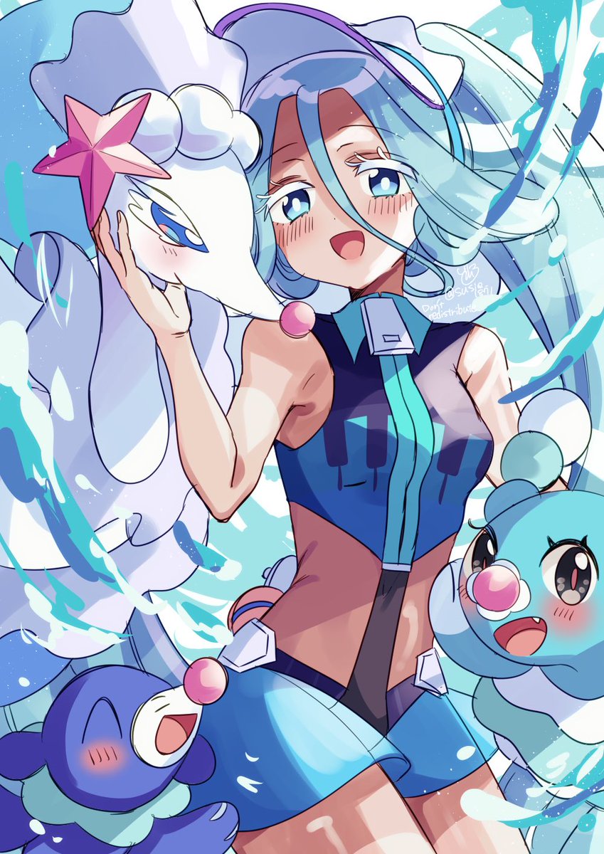 暑いのでみずミクさん💧wip
#ポケミク
#初音ミク 