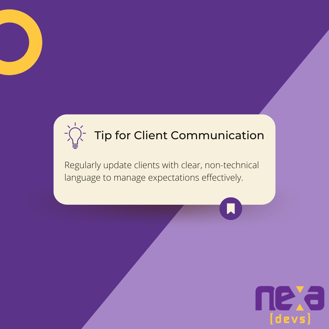 NexaDevs's tweet image. 🗣️ Nexa Devs ensures clear and jargon-free communication with clients, making complex projects understandable and transparent.
#ClientCommunication #TechSimplicity #ProjectSuccess #NexaDevs