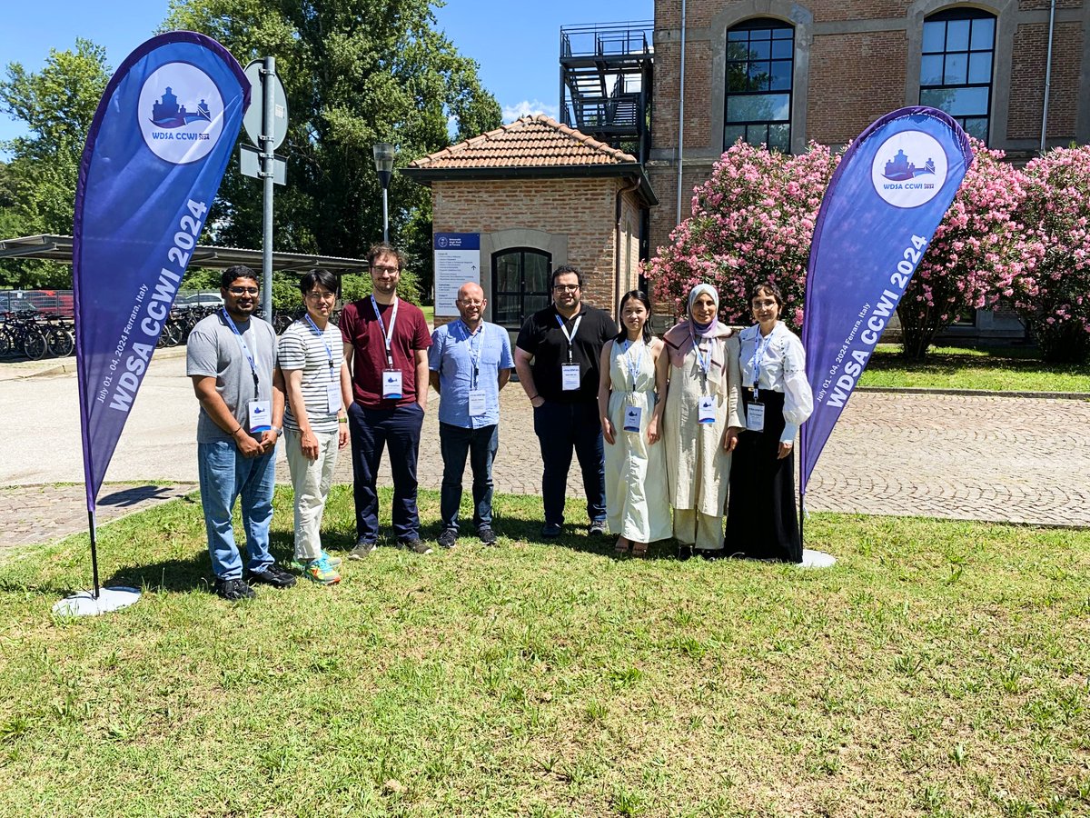 We had a great time last week at the <a href="/2024WdsaCcwi/">WDSA CCWI 2024</a>  joint conference in Ferrara, Italy! 😊 

Thanks to the organising committee for hosting an engaging and insightful conference, and congratulations again to our very own Aqualibrium challenge winner Faten Ayyash.