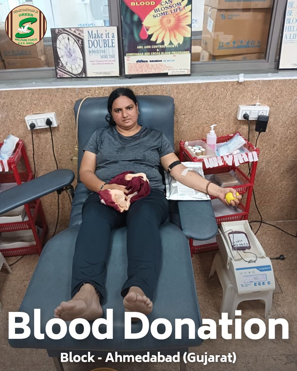 GreenSwelfares's tweet photo. Turning compassion into action! Inspired by Saint Dr. MSG Insan's teachings, Shah Satnam Ji Green ’S’ Welfare Force Wing volunteers donated blood and platelets, potentially saving lives. This selfless act could give someone a second chance at life. Join us and be a hero - donate blood today!  #BloodDonation #SavingLives #BloodDonors #DeraSachaSauda