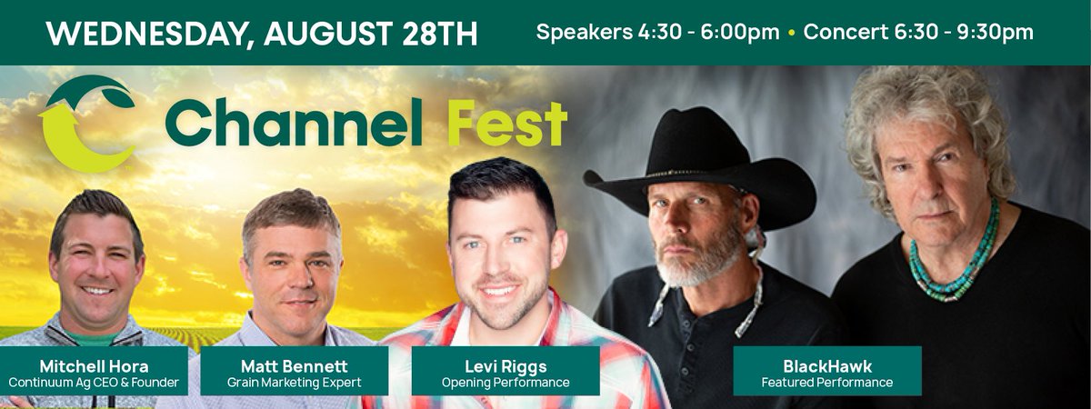 Iowa_Channel's tweet photo. Talk to your local SeedPro about Channel Fest wristbands! Key speakers from @Continuum_Ag &amp; @chief321! Followed up with food/drinks and a concert by @LeviRiggs &amp;  @blackhawklive! https://t.co/LCOonEvuWH