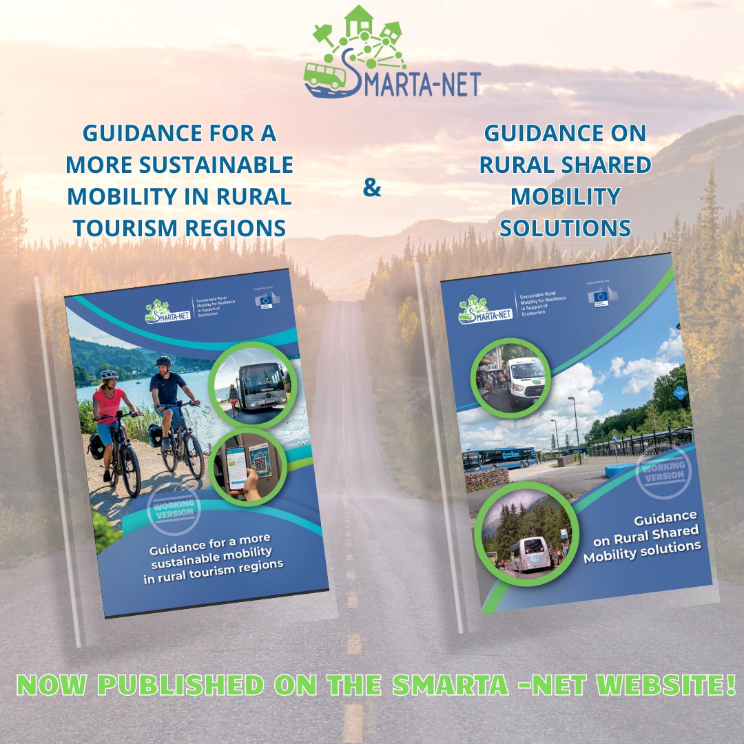 SMARTA-NET Guidances published!  Our new guides on rural mobility and sustainable tourism are live on SMARTA-NET! Check them out and share your feedback! 📷smarta-net.eu/guidance_docum…… #ruralmobility #smartanet #sustainabletourism