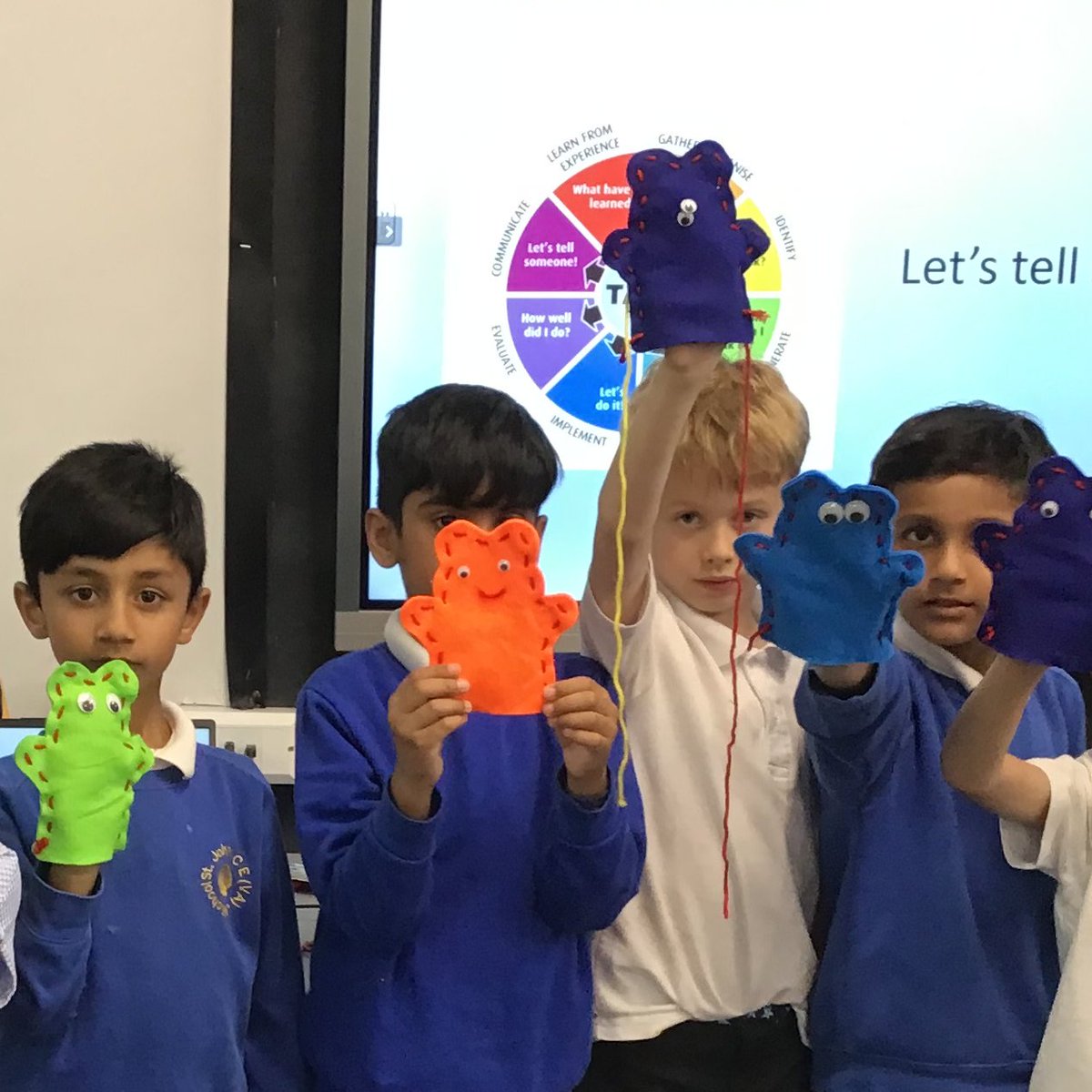 stjohns_year2's tweet photo. Yesterday, children enjoyed designing and making hand puppets. They had a go at sewing. #nurture #learn #succeed #together https://t.co/QZvvp2E6Yq