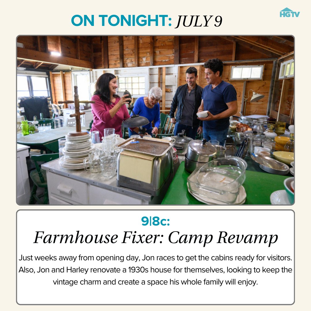 Tune in to the season finale of #FarmhouseFixer #CampRevamp tonight at 9|8c!