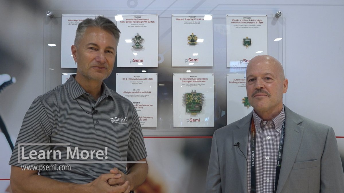 <a href="/psemi/">pSemi</a> discusses bringing new innovative products to the mass market and the future of RF SOI technology videos.microwavejournal.com/media/t/1_a76e…