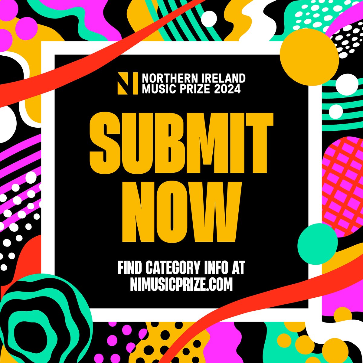 IT'S TIME 📢 Submissions for the NI Music Prize 2024 are officially open!  For detailed information about the process and how to submit, please visit nimusicprize.com

You have until midnight on the 31st July to get those entries in!

#NIMusicPrize