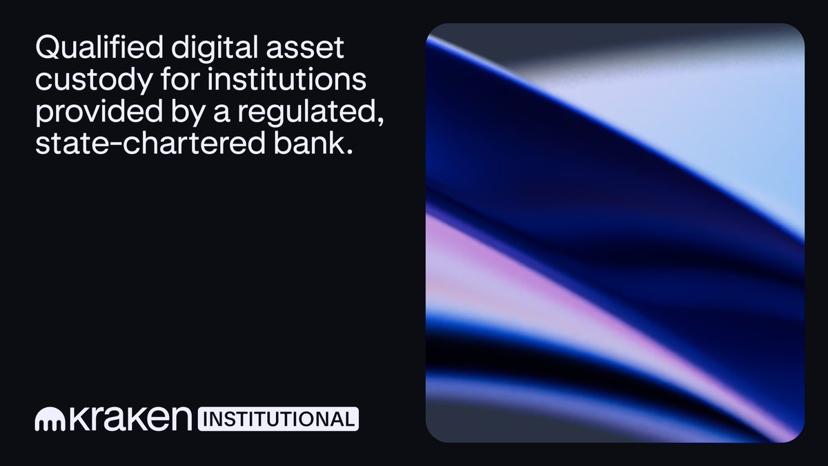 Institutions need a qualified custody solution that's backed by airtight security protocols and regulatory framework created specifically for digital assets.

That's why we built Kraken Custody.

Learn more: k.xyz/3xou8 

Available to US institutional clients