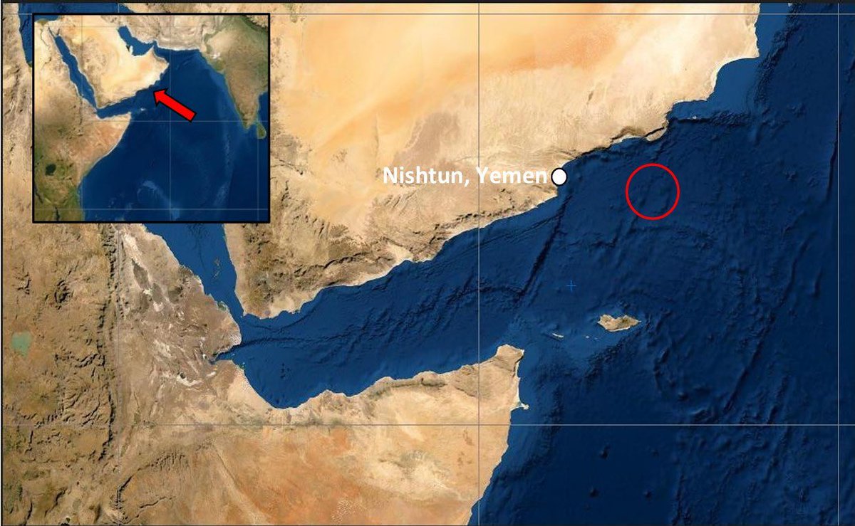 SA_Summary's tweet photo. #Urgent | 
British Authority: Report of an incident 180 nautical miles east of Nishtun in Al Mahrah.

#RIPCartoonNetwork #Fittingข้ามฟ้าเคียงเธอ #Joy_Behar #Ross_Perot #unexpected #Ben_10 #Apologize #Regular_Show #Caseoh 
#sana’a   #houthi   #SA_Summary #Aden https://t.co/WOaYlxiOfJ