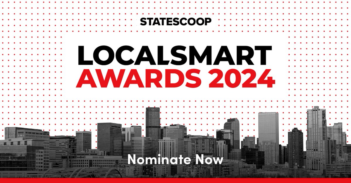 State_Scoop's tweet photo. Help us identify the leaders who make our cities, counties, and municipalities better. The 2024 #LocalSmart Awards are accepting nominations now! Celebrate someone making a lasting impact by nominating them today. 🏢 https://t.co/aVthI9Ljxg https://t.co/prZlBQMH39