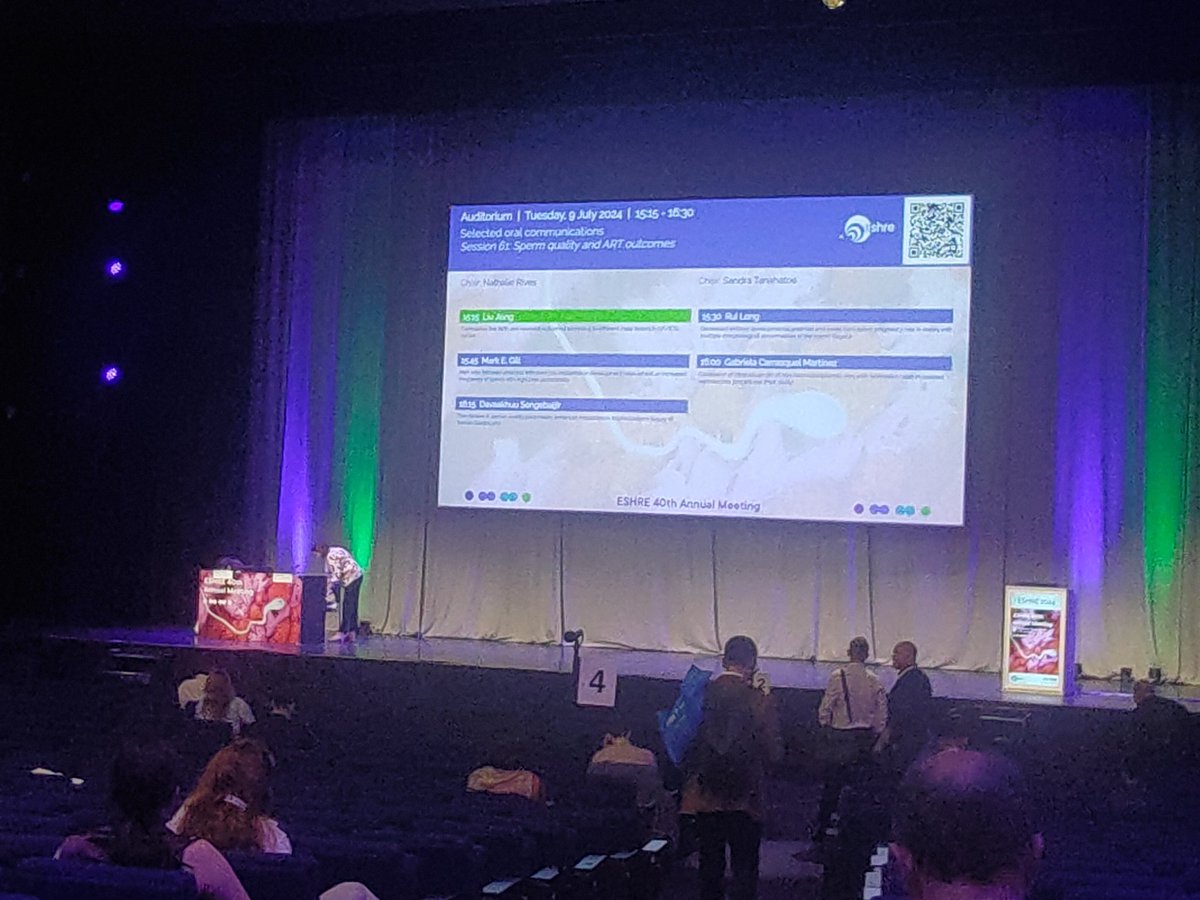 In a few minutes the session on the sperm quality and ART outcomes starts. To listen exciting talks join us in Auditorium.
