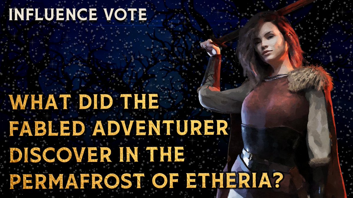INFLUENCE VOTE🌟A weary traveller embarked on an epic adventure into the frozen tundra's of Etheria's vast landscape...  

#BLOCKLORDS What did the fabled adventurer discover in the permafrost of Etheria? 

#ShapeYourWorld