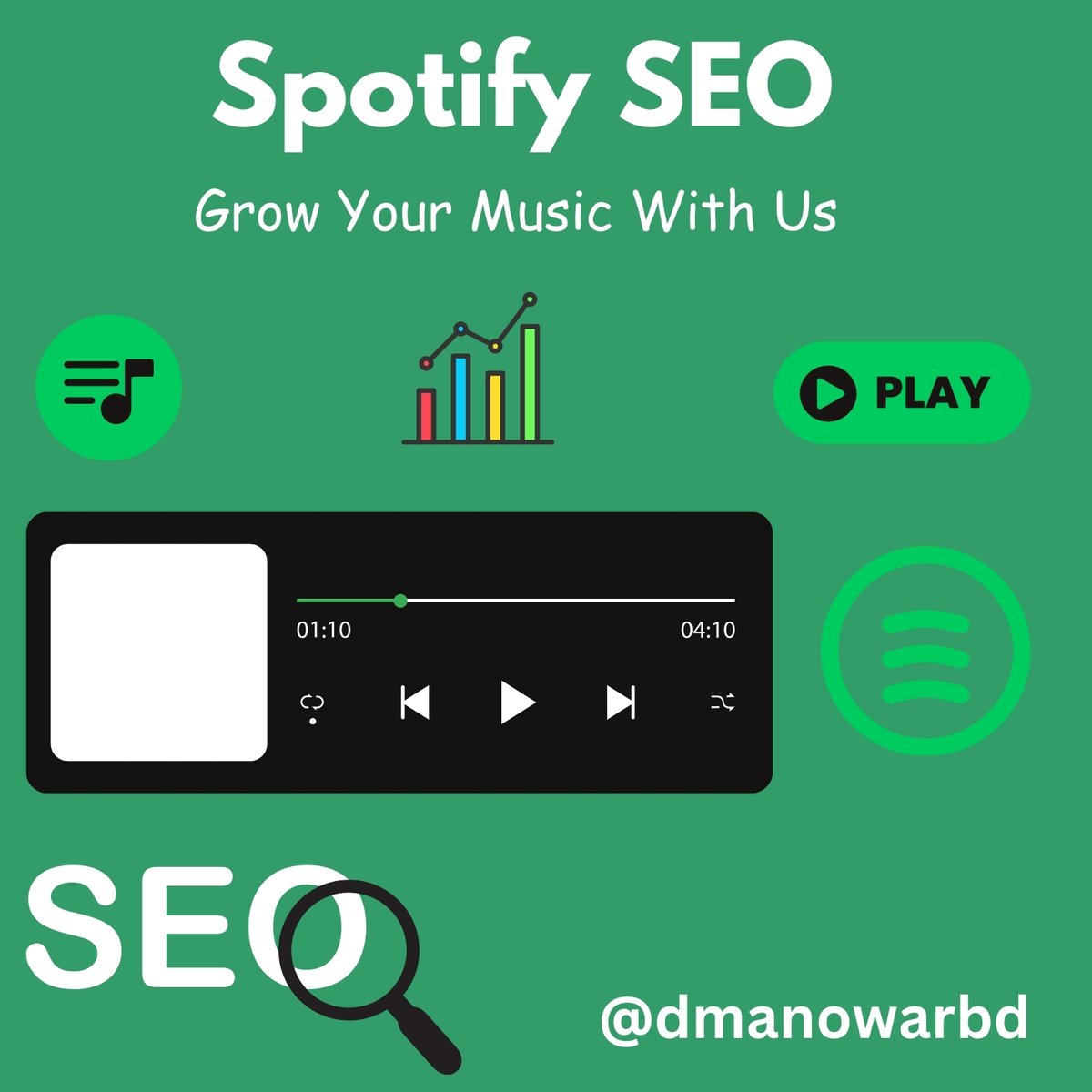 dmanowarbd's tweet photo. ⏮Increase your Spotify discoverability by optimizing metadata, using engaging covers, leveraging playlists, and promoting content on social media. Gain more listeners and grow organically with effective Spotify SEO strategies.🔝

#spotifyseoadsexpert  #digitalmarketer #seoexpert https://t.co/2zZH1FROJw
