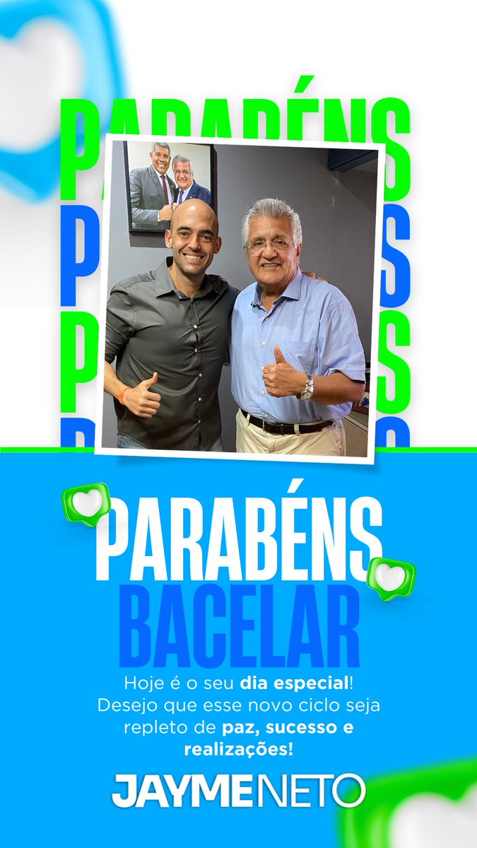jaymeqneto's tweet photo. Parabéns, @DeputadoBacelar ! https://t.co/O3ppycaTQk